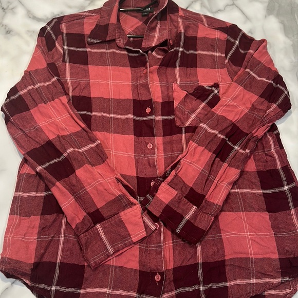 a.n.a Tops - Women’s Plaid Long Sleeve Button Down